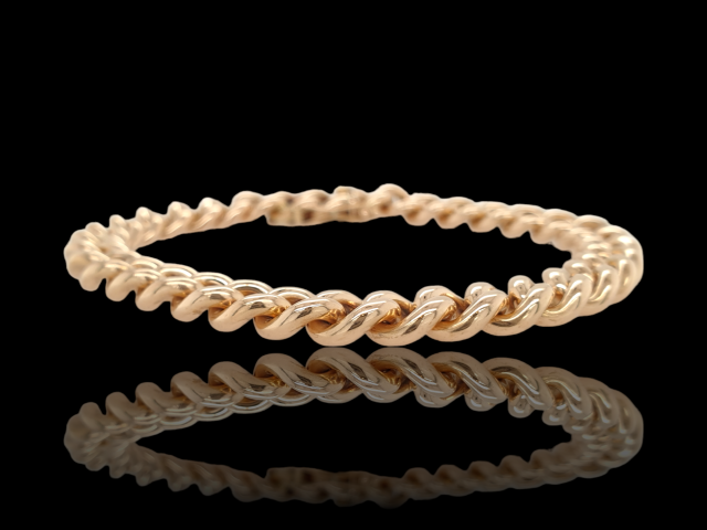 Gouden gourmette schakel armband, occasion #27558