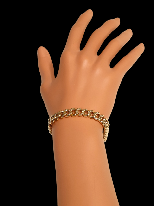 Gouden gourmette schakel armband, occasion #27558 - Afbeelding 3