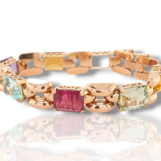 Prachtige gouden armband met edelsteen, occasion #27624