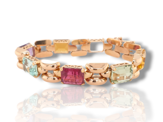 Prachtige gouden armband met edelsteen, occasion #27624