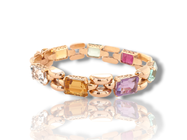 Prachtige gouden armband met edelsteen, occasion #27624 - Afbeelding 3