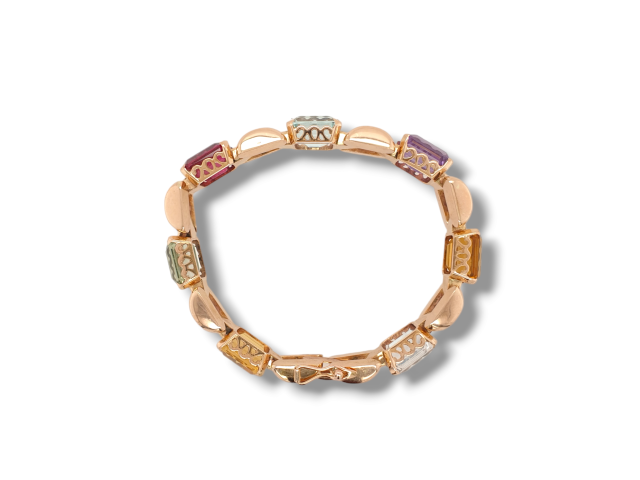Prachtige gouden armband met edelsteen, occasion #27624 - Afbeelding 4