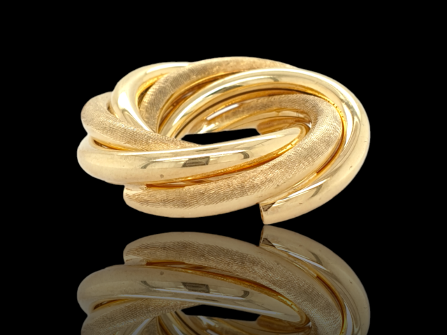 Sierlijke gouden broche, occasion #27630 - Afbeelding 2