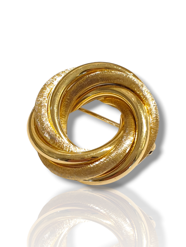 Sierlijke gouden broche, occasion #27630 - Afbeelding 3