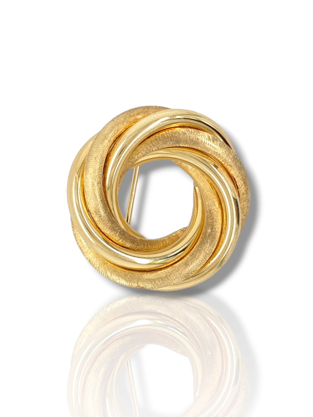 Sierlijke gouden broche, occasion #27630 - Afbeelding 4