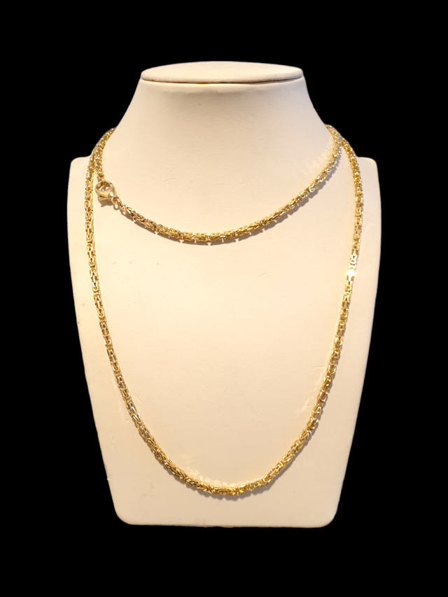 Gouden koningsschakel ketting, occasion #27623 - Afbeelding 3