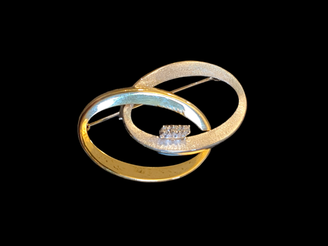 Fantasie broche met diamant, occasion #27621 - Afbeelding 3