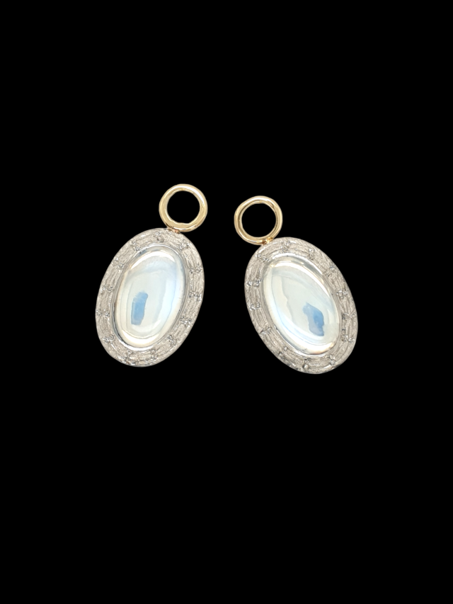 Maansteen hangertjes, occasion #27649 (creoolhangertjes) - Afbeelding 2