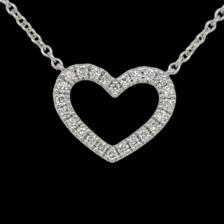 Witgouden collier met diamant #27666