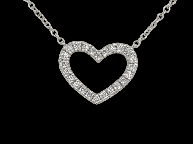 Witgouden collier met diamant #27666