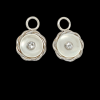 18 krt. witgouden creoolhangers met parelmoer en diamant. #27743. - Afbeelding 2