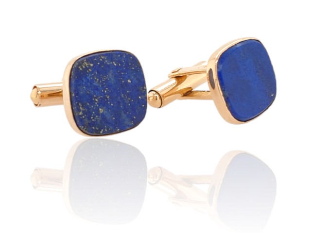 Gouden vintage Lapis Lazuli manchetknopen #27774