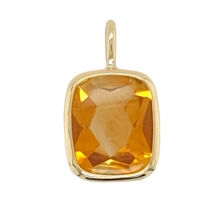 Gouden Citrien hanger uit eigen atelier #27771