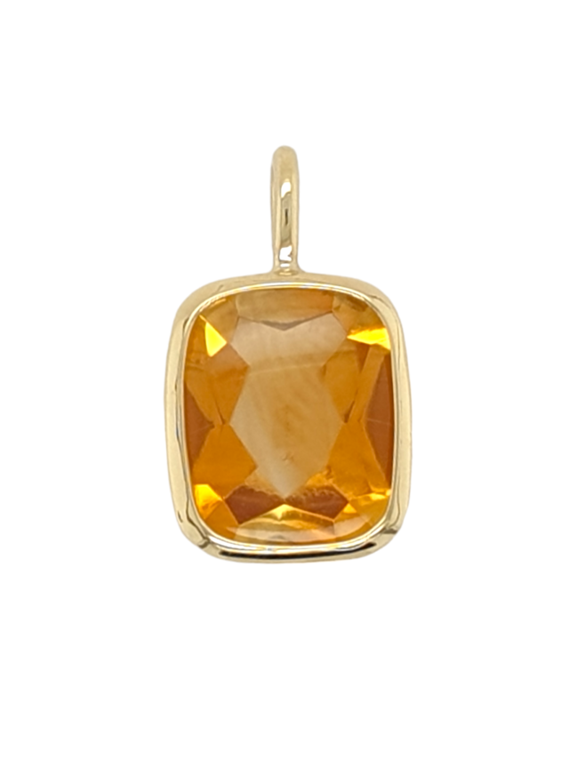 Gouden Citrien hanger uit eigen atelier #27771