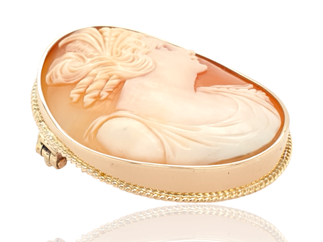 Gouden Camee broche vintage #27773 - Afbeelding 2