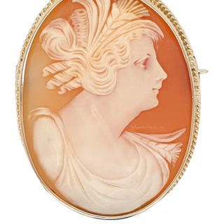 Gouden Camee broche vintage #27773