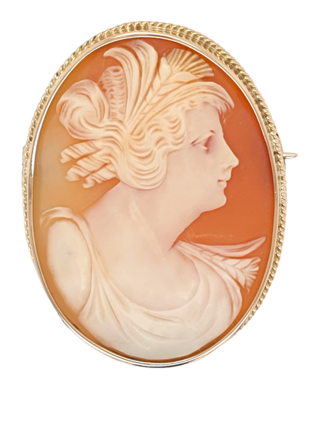 Gouden Camee broche vintage #27773