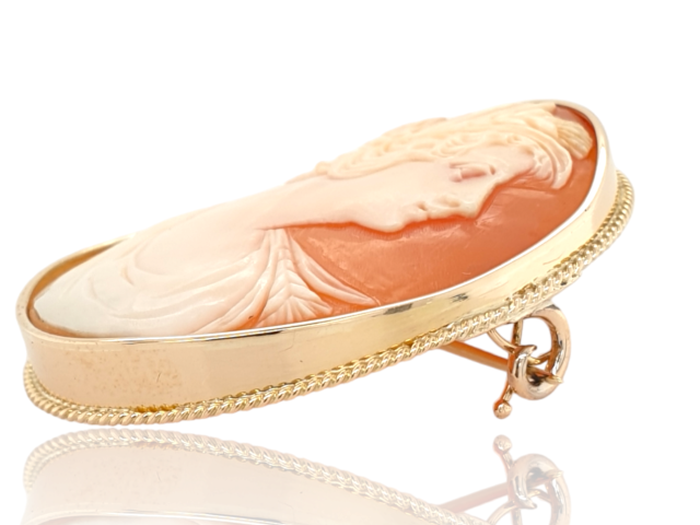 Gouden Camee broche vintage #27773 - Afbeelding 3