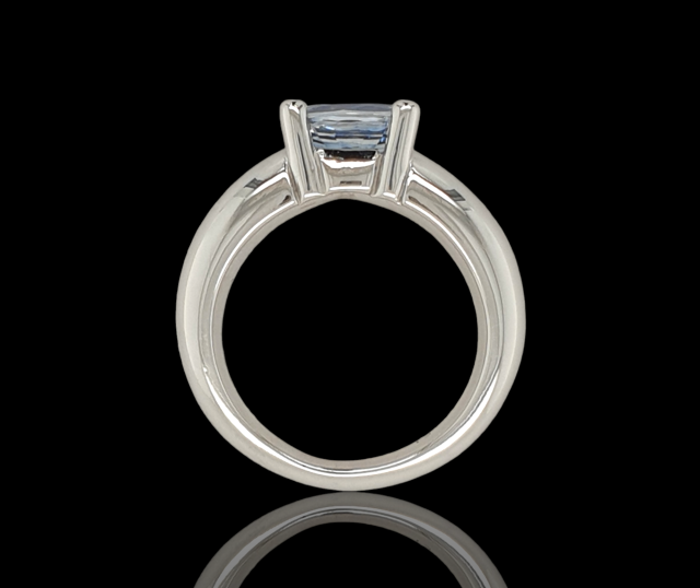 Witgouden ring met saffier #27800 - Afbeelding 2