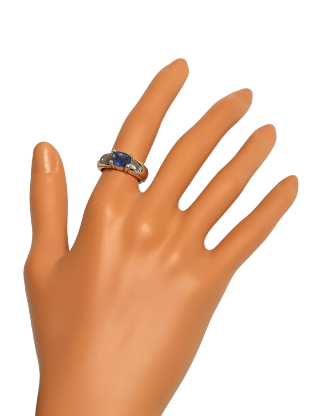 Witgouden ring met saffier #27800 - Afbeelding 3