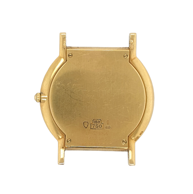 Gouden blauwe Movado herenpolshorloge doublé band #27824 - Afbeelding 3