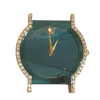 Gouden blauwe Movado herenpolshorloge doublé band #27824 - Afbeelding 2