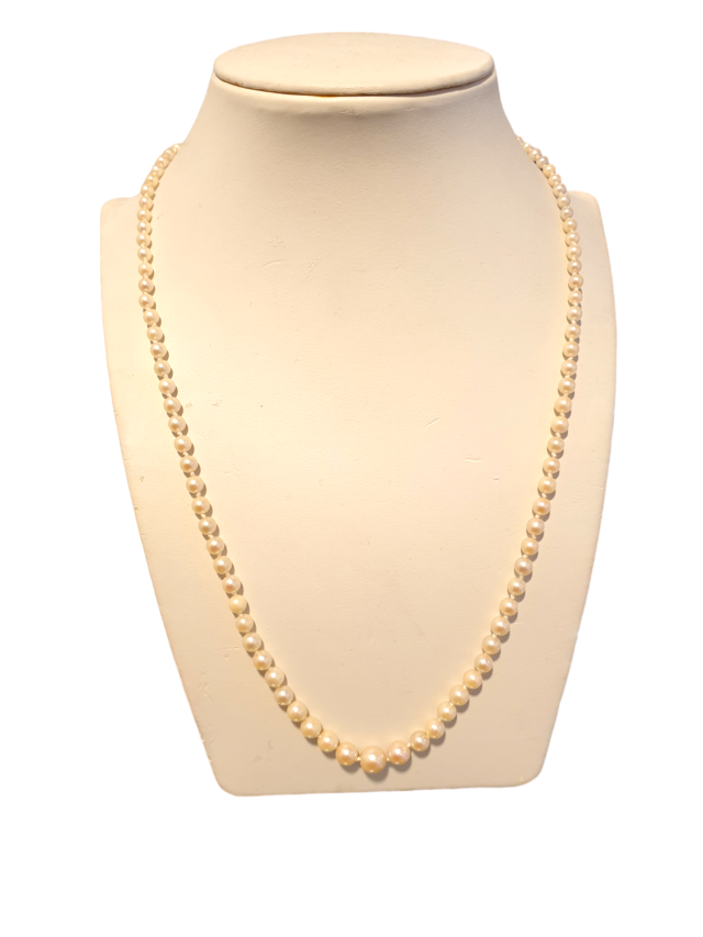 Parel collier met witgouden slot # 27812