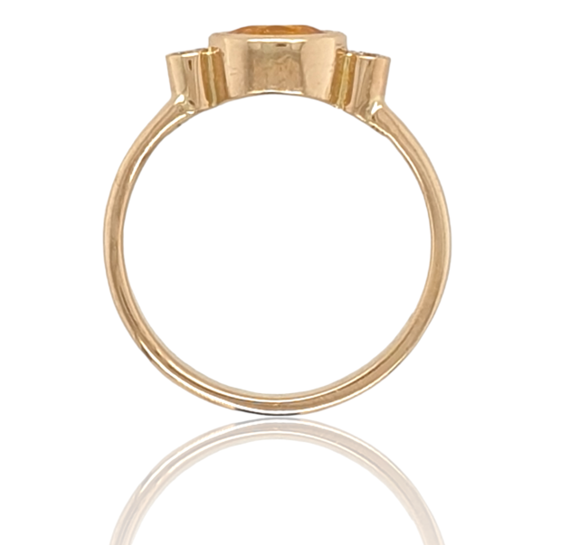 Gouden ring met gele saffier en diamant #27820 - Afbeelding 2
