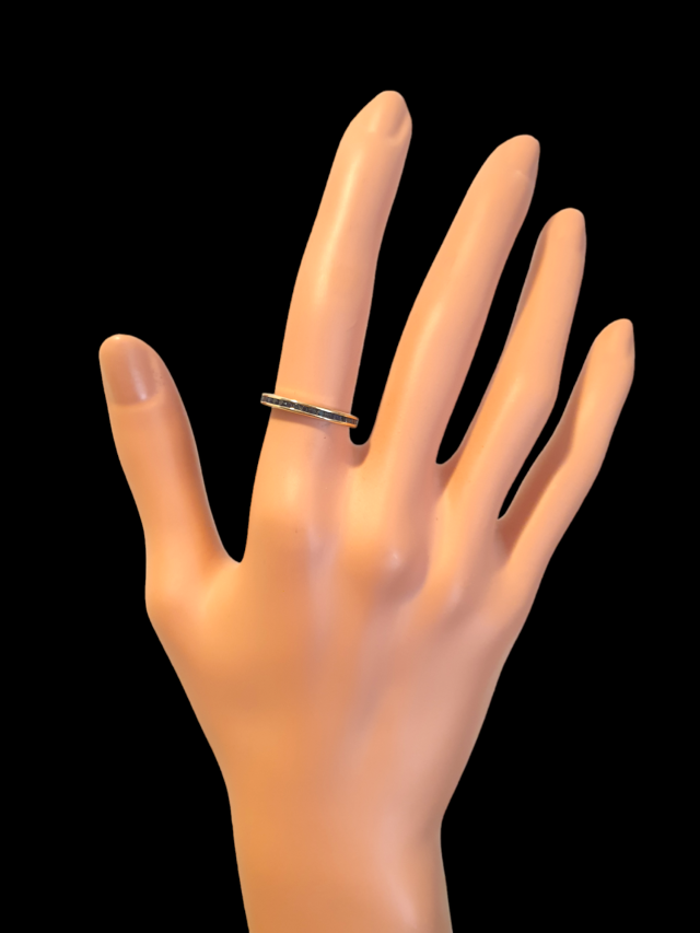 18 karaat gouden alliance ring, saffier in railzetting, #27859 - Afbeelding 2