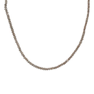 Beige - grijs diamanten collier met witgouden sluiting #27618