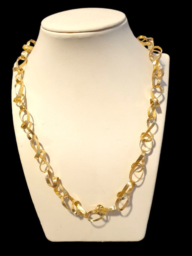 18 karaat gouden handgemaakt uniek collier Twirl. Tweede hands occasion. #27867 - Afbeelding 2