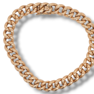 14 karaat rosé gouden occasion gourmet armband #27924
