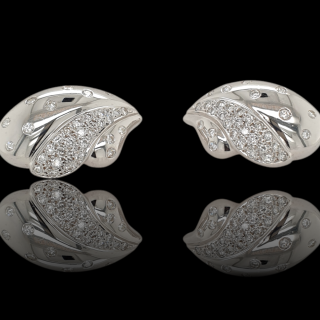 18 karaat witgouden oorknoppen met diamant. #28045