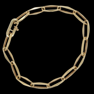 Gouden schakelarmband, facet closed forever, 14 karaat occasion