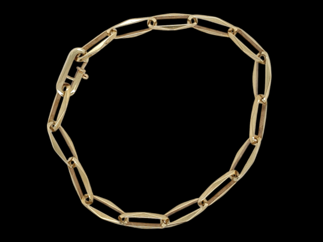 Gouden schakelarmband, facet closed forever, 14 karaat occasion