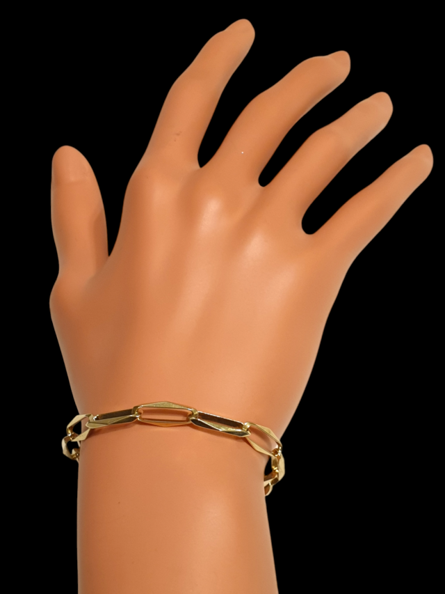 Gouden schakelarmband, facet closed forever, 14 karaat occasion - Afbeelding 2