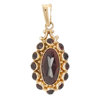 Gouden granaat entourage hanger #28071