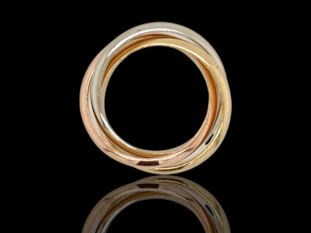 Gouden trinity ring. #28074 - Afbeelding 3