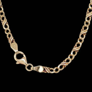 14 Karaat gouden armband met kruismotief. # 28079