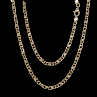 14 karaat gouden ketting met dubbel kruismotief, #28080