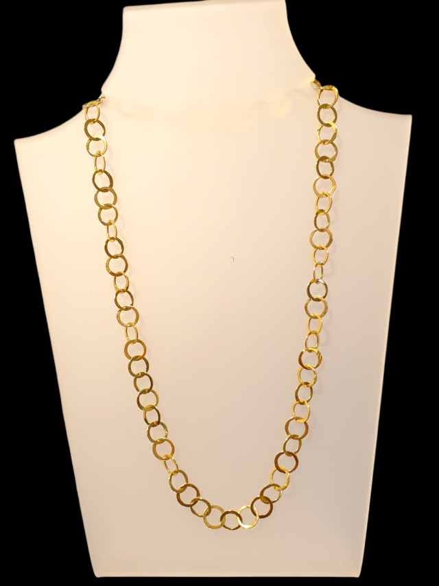 18 karaat gouden schakel ketting / collier handgemaakt. - Afbeelding 2