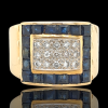 18 karaat gouden ring met saffier en diamant #28088 - Afbeelding 2