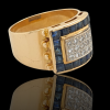 18 karaat gouden ring met saffier en diamant #28088
