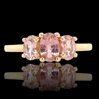 14 Karaat gouden ring met Roze tourmalijn, Morganiet. #27979