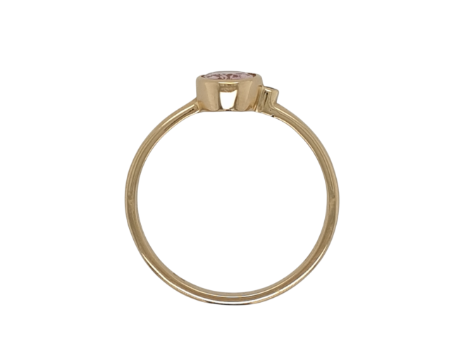 Gouden ring met Morganiet en briljant. #24451 - Afbeelding 2