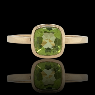 Gouden ring met Peridot in gladde zetting #27959