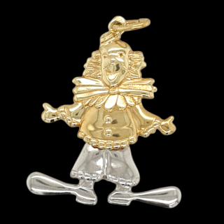 Twee kleuren gouden hanger Clown. #27777