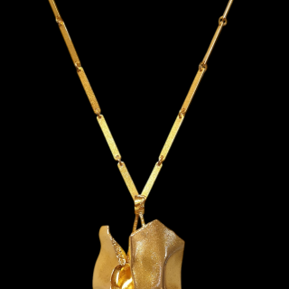 14 Karaat gouden ketting met hanger "Spring of Meriba" Björn Weckström, Lapponia 28102