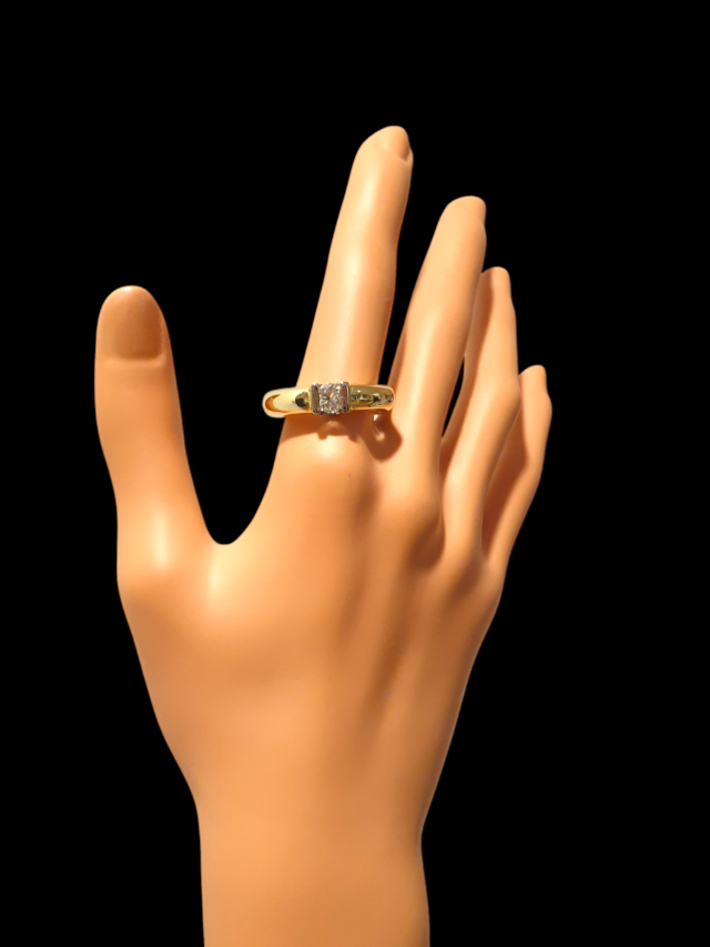 Volle 14 karaat gouden solitair briljant ring 0.70ct. # 28126 - Afbeelding 4