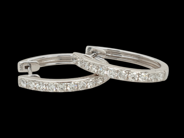 Witgouden oorringen met 22-0.77ct W.Si diamant/briljant. #28130 - Afbeelding 5